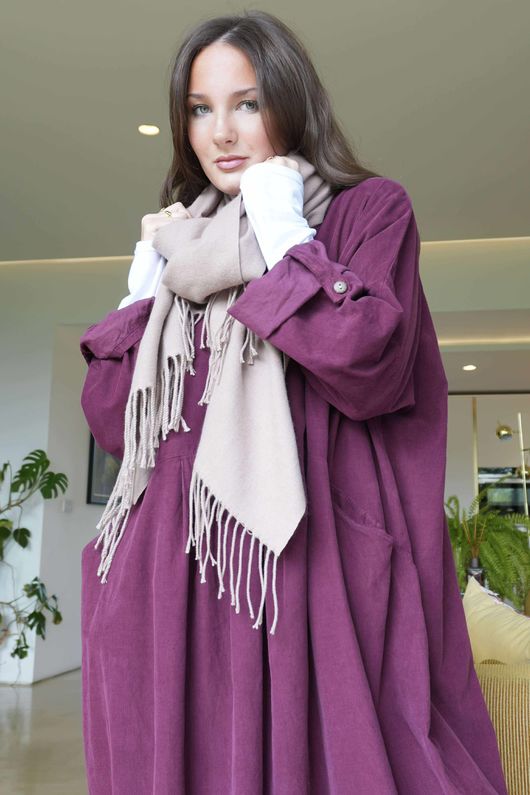Cooper Needlecord Smock Dress Beetroot  /14 =