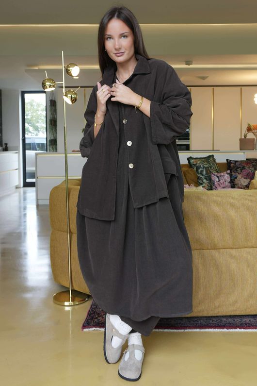 Cooper Needlecord Smock Dress Coffee Bean  /13 =