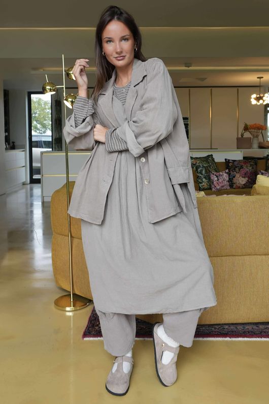 Cooper Needlecord Smock Dress Mocha  /14 =