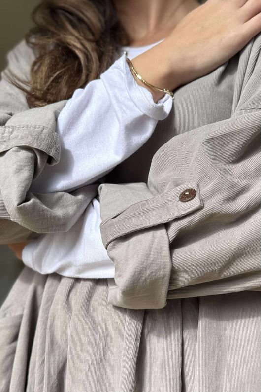 Cooper Needlecord Smock Dress Mocha  /14 =