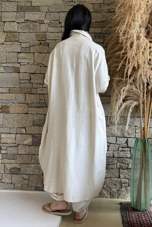 Dahlia Shirt Dress Stone /30=