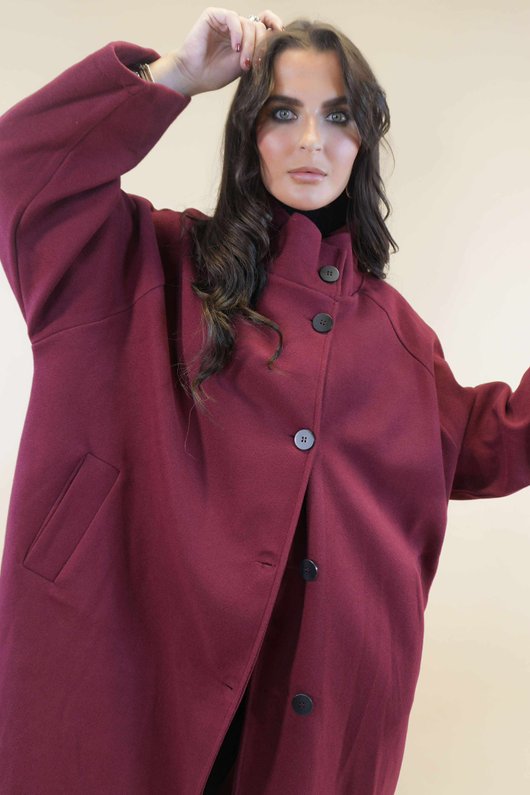Dalton Funnel Coat Burgundy 