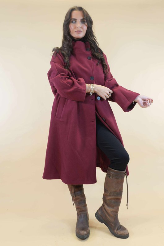 Dalton Funnel Coat Burgundy 