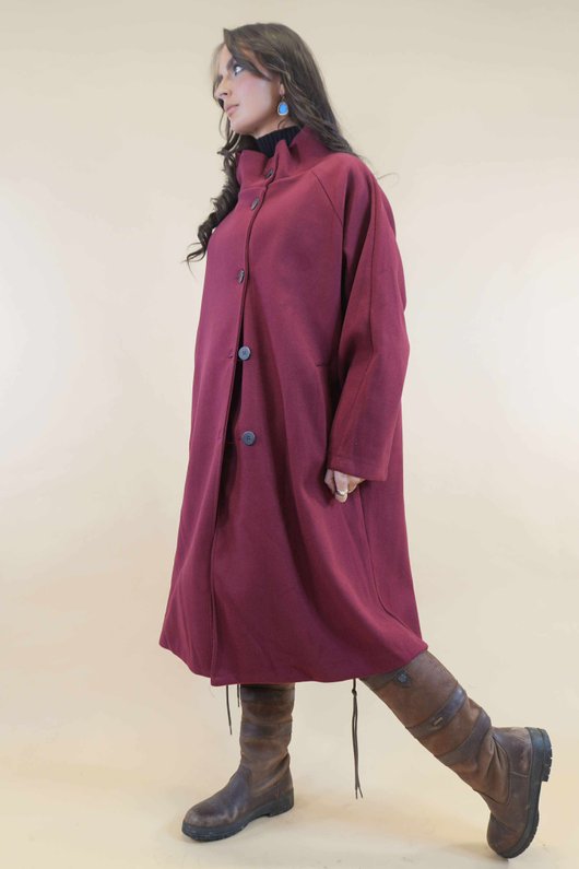 Dalton Funnel Coat Burgundy 