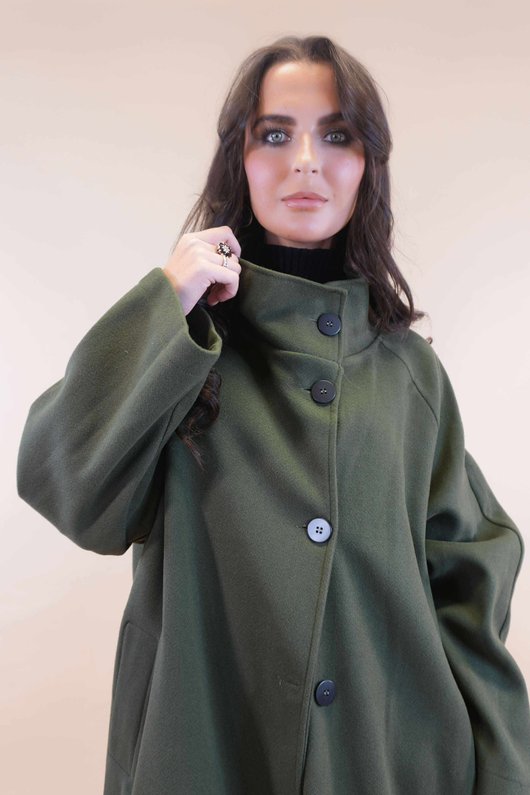 Dalton Funnel Coat Deep Khaki 
