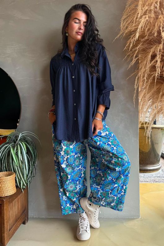 Darcy Smock Blouse Navy
