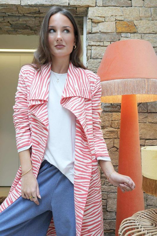 Darling Knit Trench Watermelon