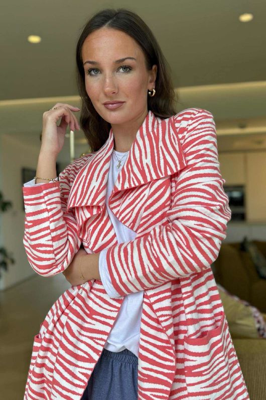 Darling Knit Trench Watermelon