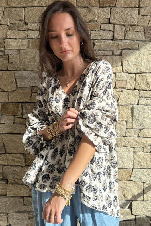 Daughter Of Ibiza Artist Smock Black & Earth