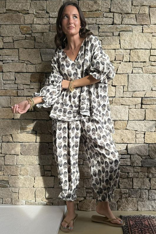 Daughter Of Ibiza Artist Smock Black & Earth