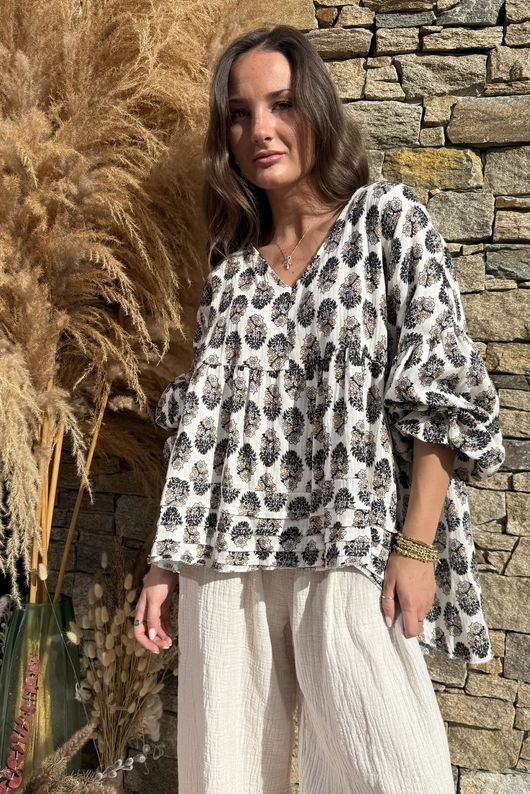 Daughter Of Ibiza Artist Smock Black & Earth