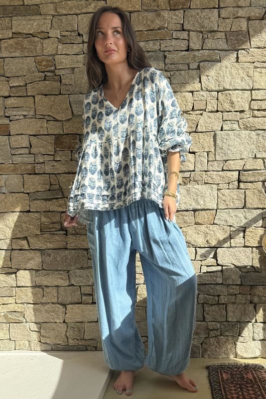 Daughter Of Ibiza Artist Smock French Navy & Denim