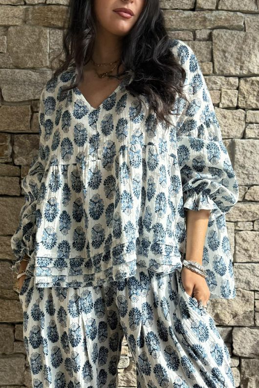 Daughter Of Ibiza Artist Smock French Navy & Denim