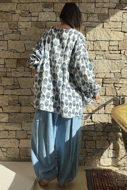 Daughter Of Ibiza Artist Smock French Navy & Denim