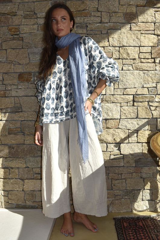 Daughter Of Ibiza Artist Smock French Navy & Denim