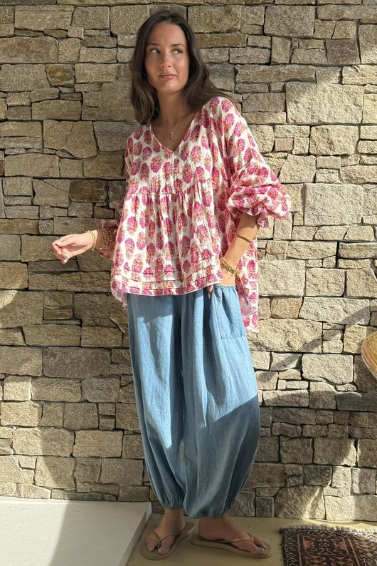 Daughter Of Ibiza Artist Smock Fuchsia & Marigold