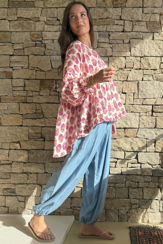 Daughter Of Ibiza Artist Smock Fuchsia & Marigold