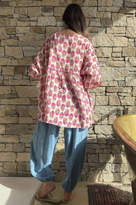 Daughter Of Ibiza Artist Smock Fuchsia & Marigold