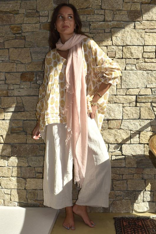 Daughter Of Ibiza Artist Smock Ochre & Rose