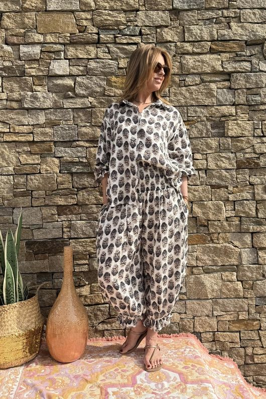 Daughter Of Ibiza Bloomer Pant Black & Earth