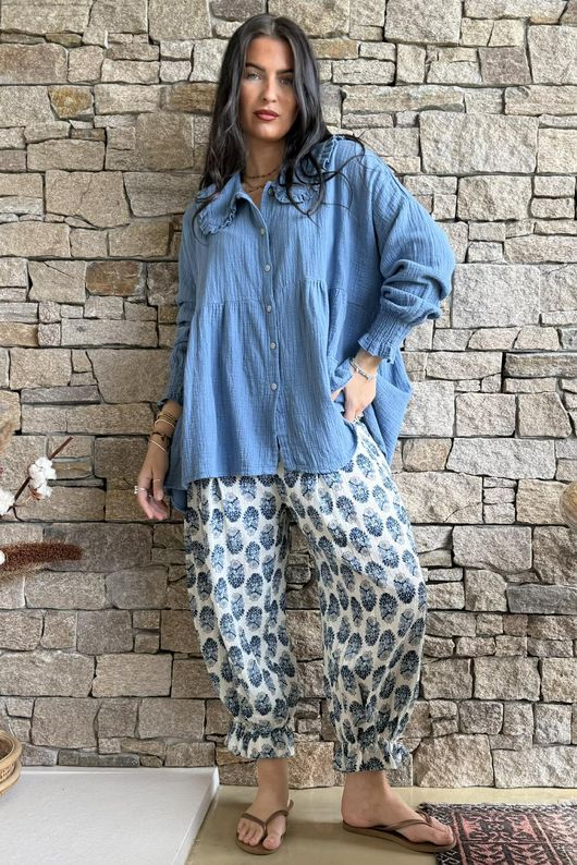 Daughter Of Ibiza Bloomer Pant French Navy & Denim 