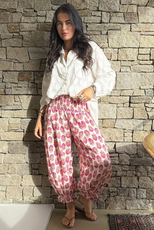 Daughter Of Ibiza Bloomer Pant Fuchsia & Marigold