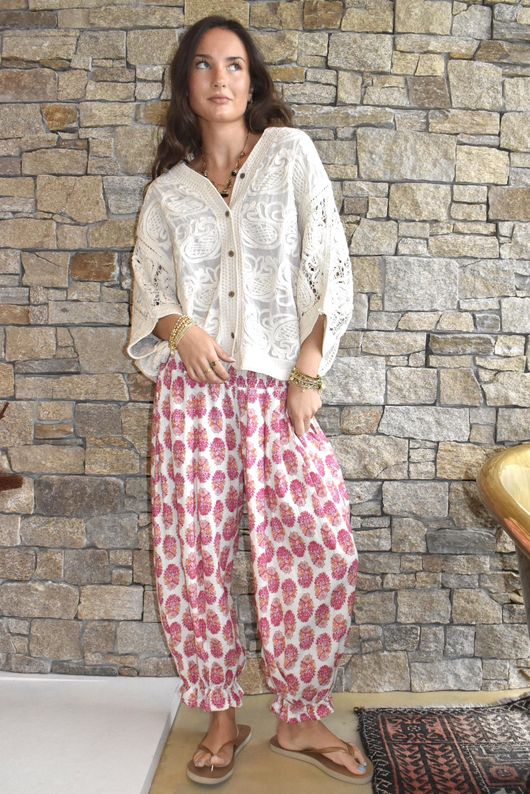 Daughter Of Ibiza Bloomer Pant Fuchsia & Marigold