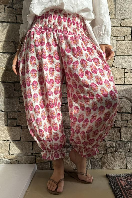 Daughter Of Ibiza Bloomer Pant Fuchsia & Marigold