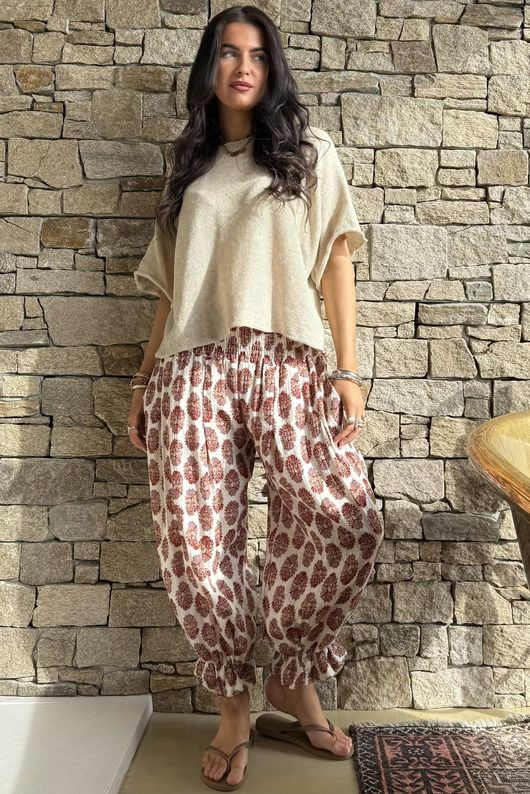 Daughter Of Ibiza Bloomer Pant Merlot & Mauve