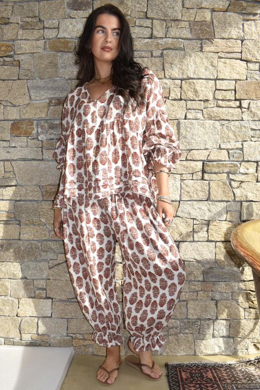 Daughter Of Ibiza Bloomer Pant Merlot & Mauve