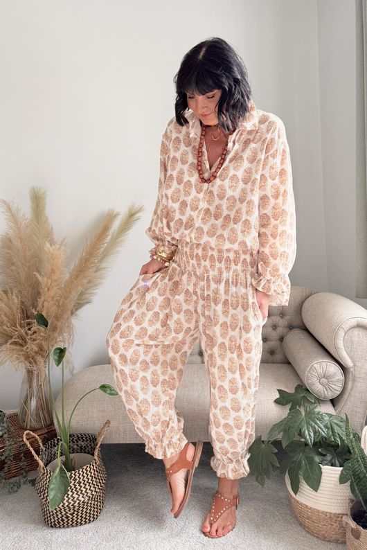 Daughter Of Ibiza Bloomer Pant Nutmeg & Nude