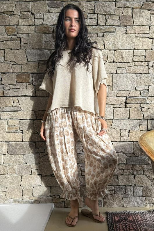 Daughter Of Ibiza Bloomer Pant Nutmeg & Nude