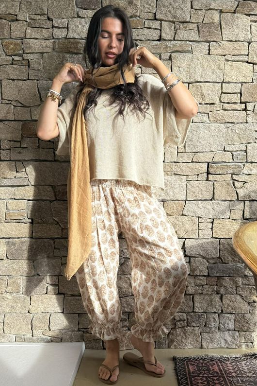 Daughter Of Ibiza Bloomer Pant Nutmeg & Nude