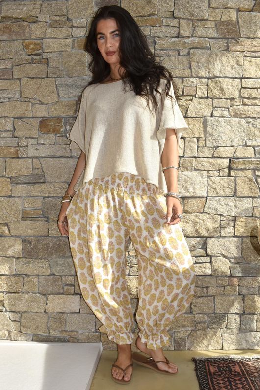 Daughter Of Ibiza Bloomer Pant Ochre & Rose