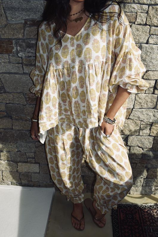 Daughter Of Ibiza Bloomer Pant Ochre & Rose