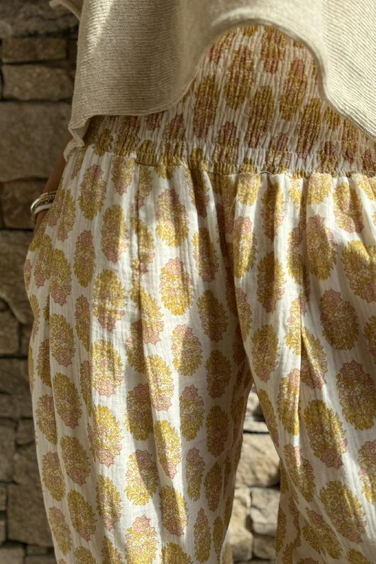 Daughter Of Ibiza Bloomer Pant Ochre & Rose