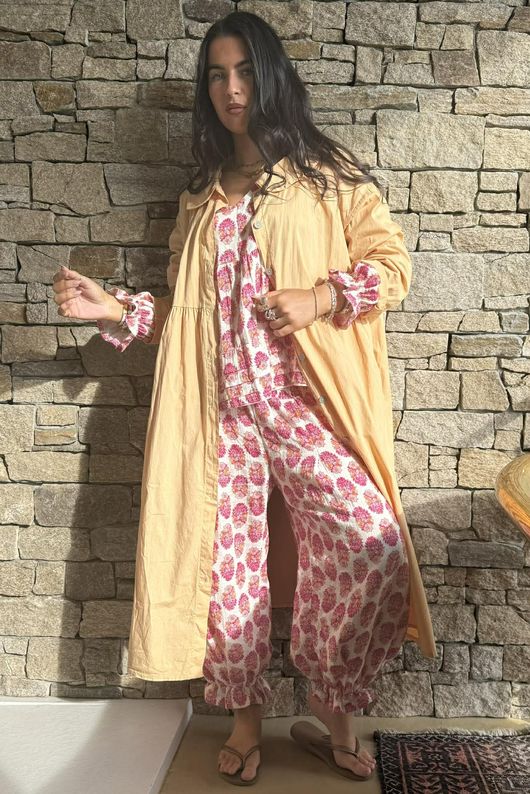 Daughter Of Ibiza Boyfriend Shirt Fuchsia & Marigold