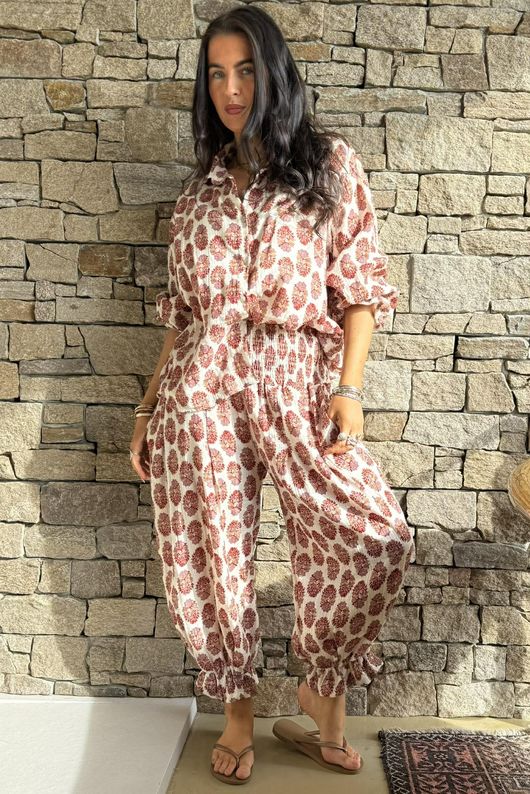 Daughter Of Ibiza Boyfriend Shirt Merlot & Mauve