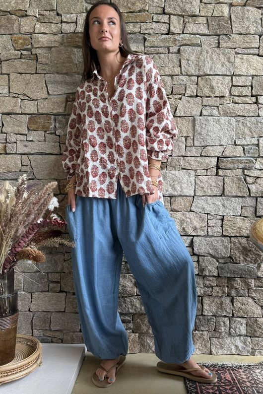 Daughter Of Ibiza Boyfriend Shirt Merlot & Mauve