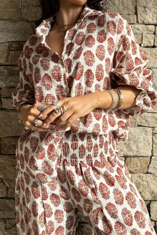 Daughter Of Ibiza Boyfriend Shirt Merlot & Mauve