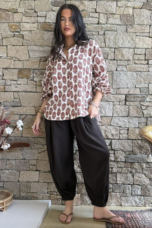 Daughter Of Ibiza Boyfriend Shirt Merlot & Mauve