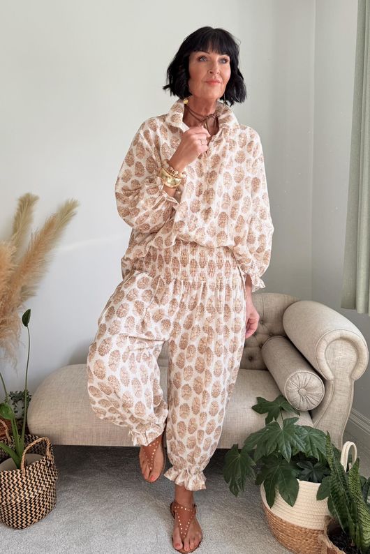 Daughter Of Ibiza Boyfriend Shirt Nutmeg & Nude