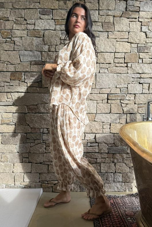 Daughter Of Ibiza Boyfriend Shirt Nutmeg & Nude