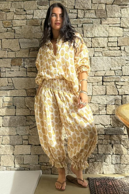 Daughter Of Ibiza Boyfriend Shirt Ochre & Rose