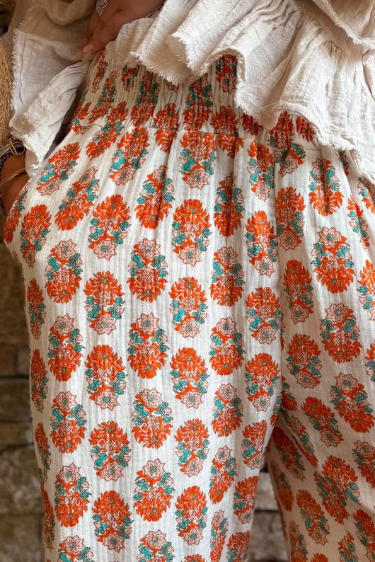 Daughter Of Ibiza Indira Frill Kick Pant Marigold & Jade