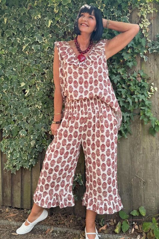 Daughter Of Ibiza Indira Frill Tank Merlot & Mauve