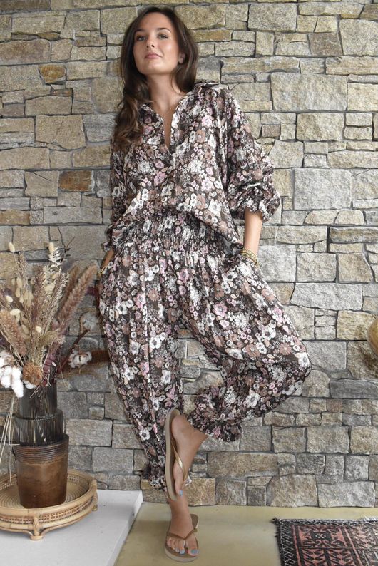 Daughter Of Ibiza Lovechild Bloomer Pant Chocolate & Rose