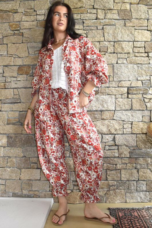 Daughter Of Ibiza Lovechild Bloomer Pant Scarlet & Rose