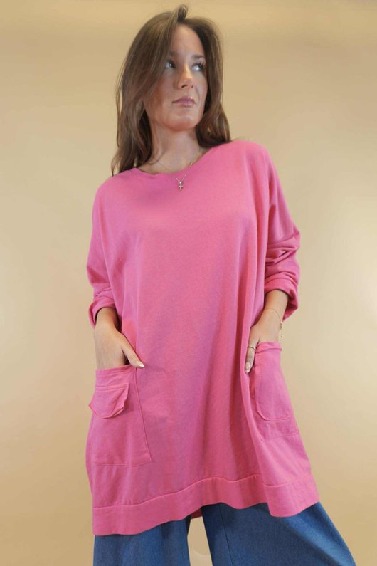 Daydreamer Pocketed Sweatshirt Hot Pink ' /7=