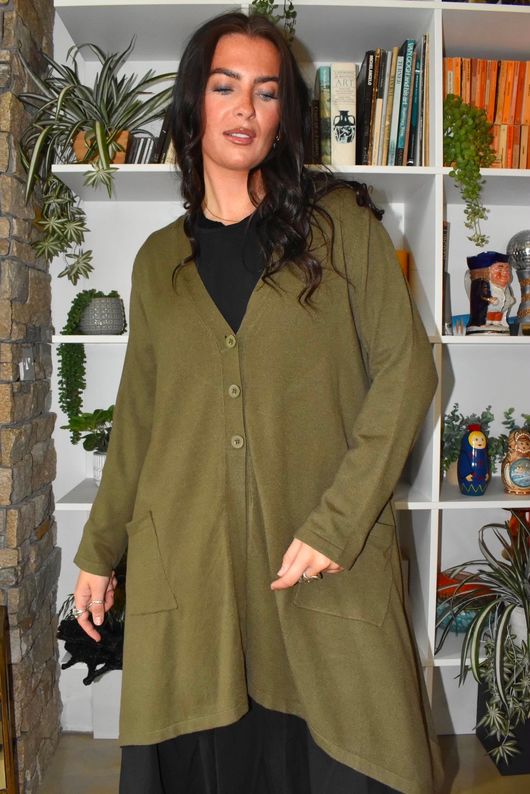 Downton Tailcoat Coatigan Khaki